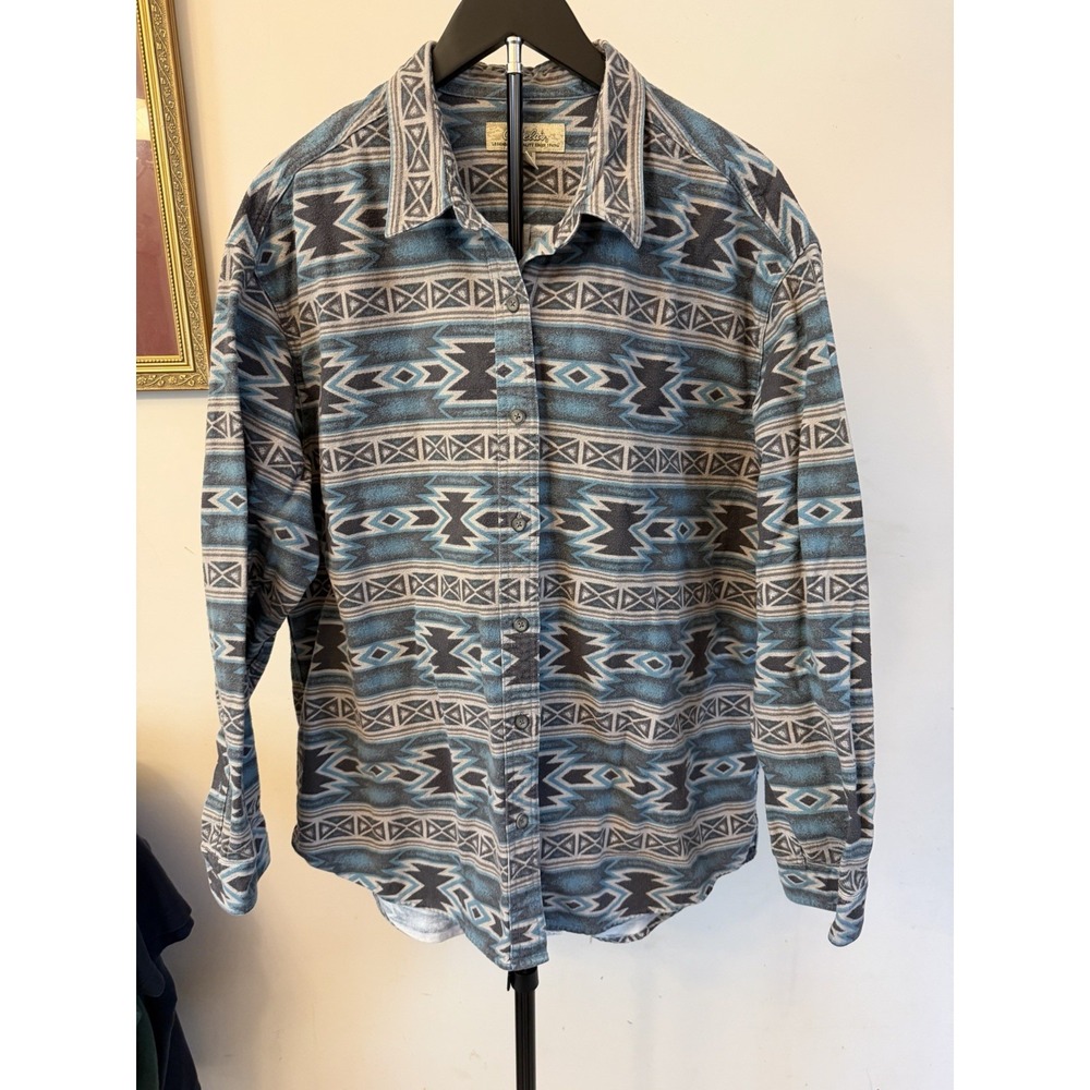Cabelas Shirt Deerskin Soft Chamois Aztec Button-Up Mens 2XL